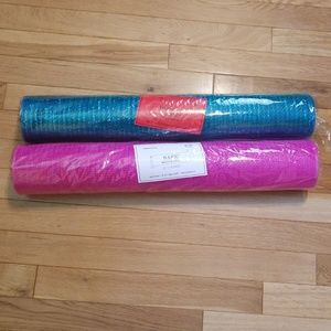 PINK AND TEAL deco mesh ribbon still in packaging